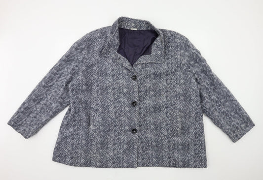 Womens UK Size 2XL Anne De Lancay Grey Overcoat