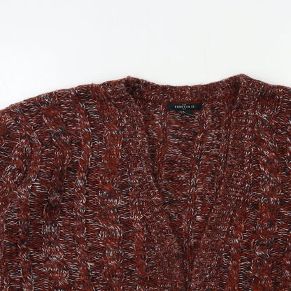 FOREVER 21 Womens Red  Knit Cardigan Jumper Size M
