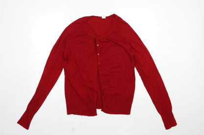Womens UK Size 16 New Look Red Cardigan Jumper