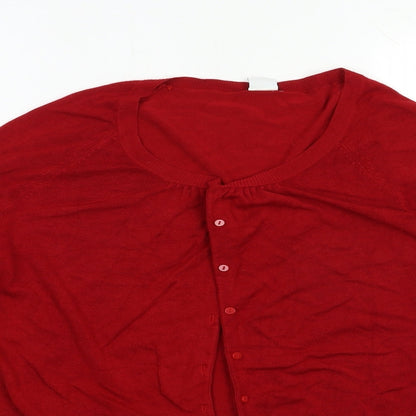 Womens UK Size 16 New Look Red Cardigan Jumper