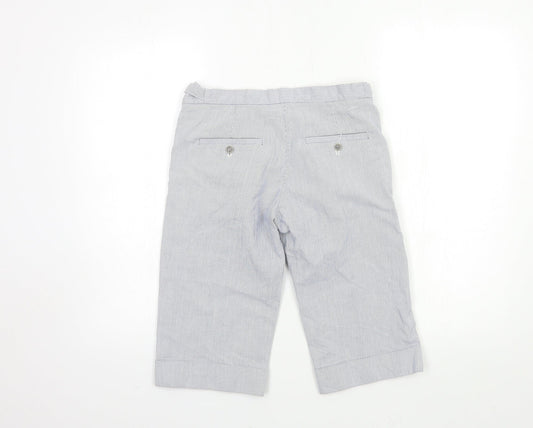 FARH Womens Blue Striped  Cropped Trousers Size 28 in