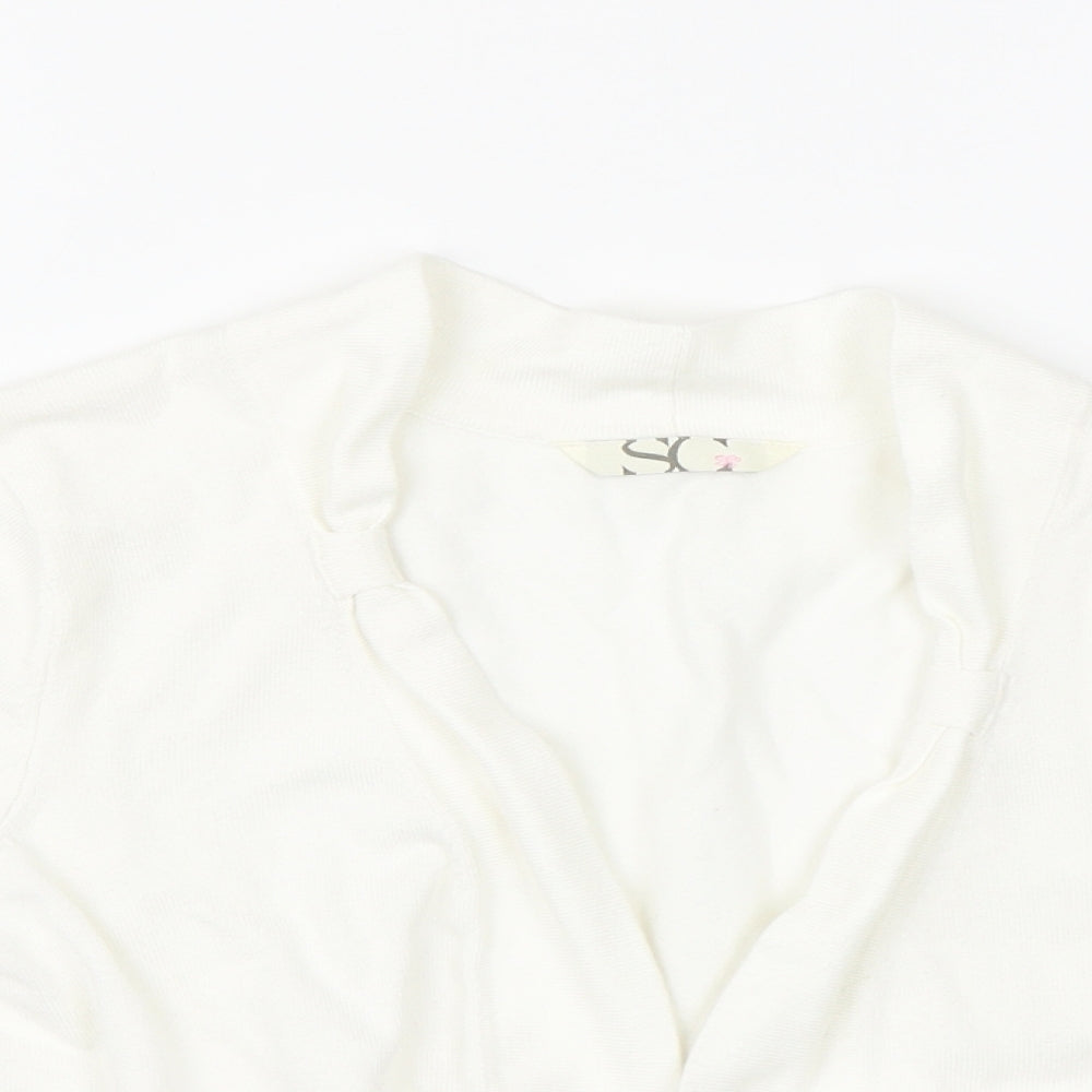 Womens UK Size 14 BHS White Cape Jumper