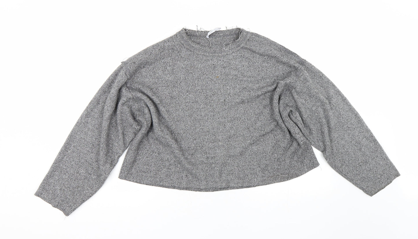 Womens UK Size M Zara Grey Basic T-Shirt