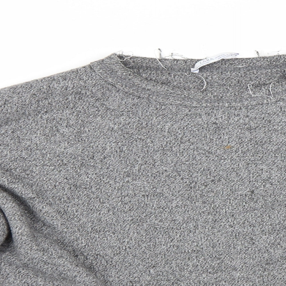 Womens UK Size M Zara Grey Basic T-Shirt