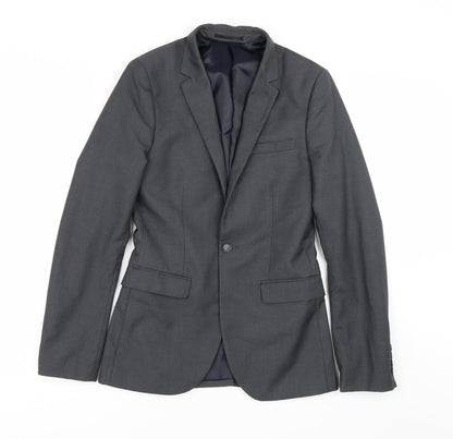 Topshop Mens Grey   Jacket Suit Size 34