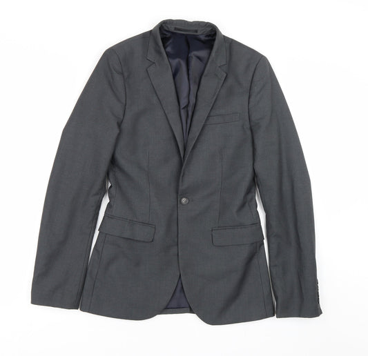 Topshop Mens Grey   Jacket Suit Size 34