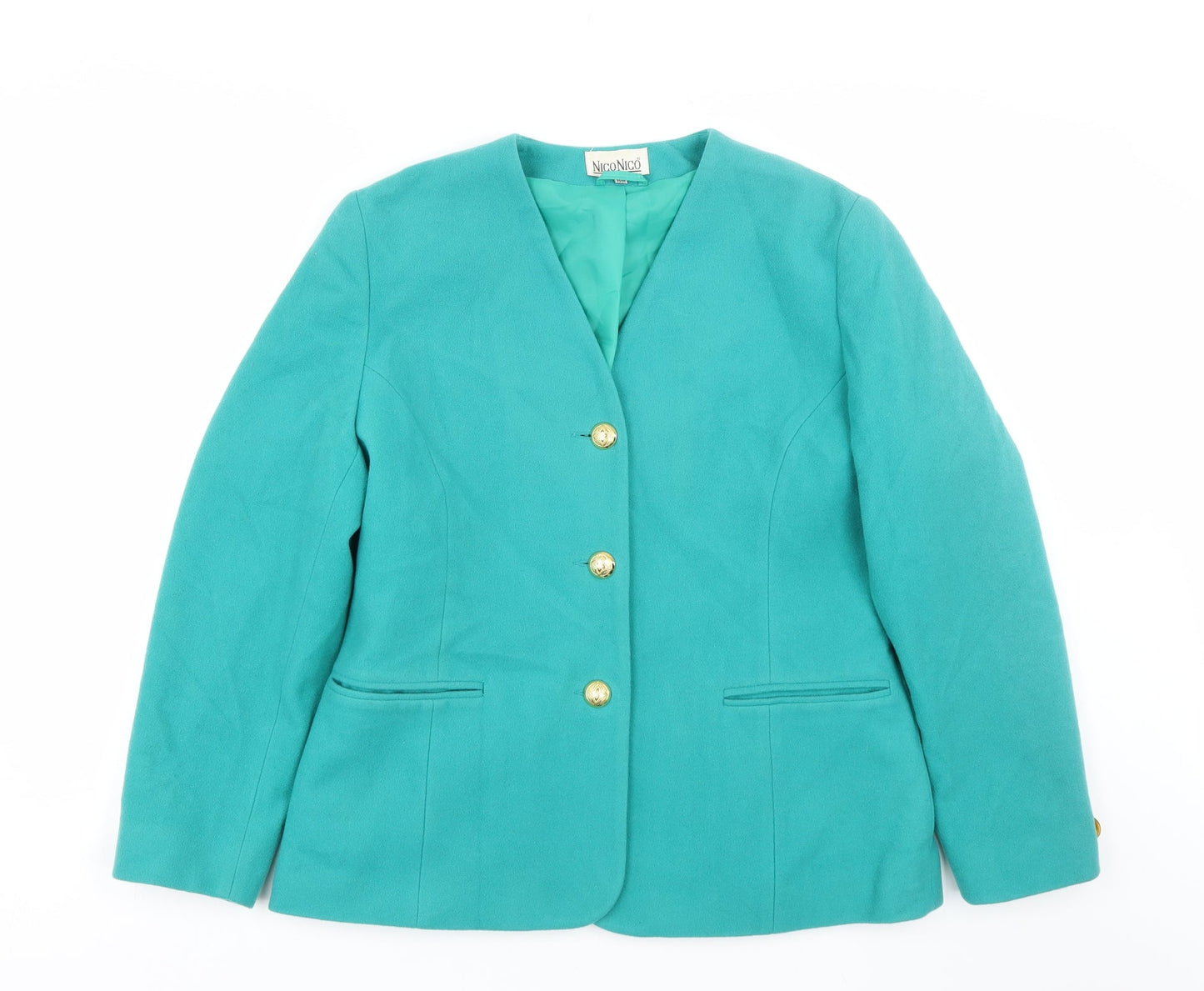 Nico Nico Womens Green   Overcoat Coat Size 14
