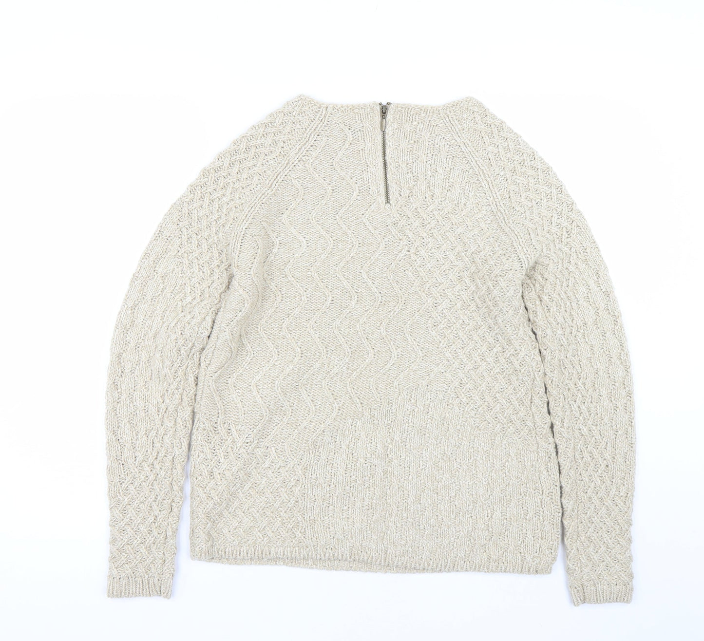 Womens UK Size M Ellen Reyes Beige Pullover Jumper
