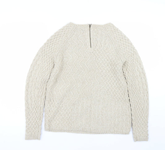 Womens UK Size M Ellen Reyes Beige Pullover Jumper
