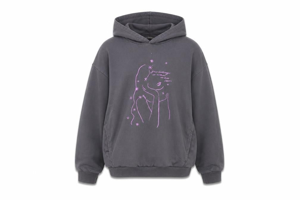 Front view of George girls’ grey pullover hoodie, size 9-10, years