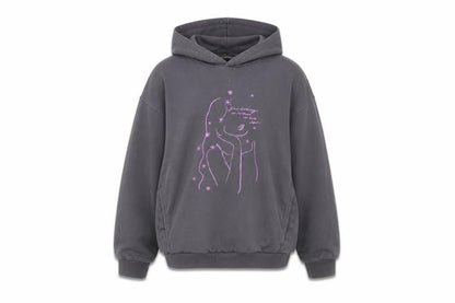 Front view of George girls’ grey pullover hoodie, size 9-10, years
