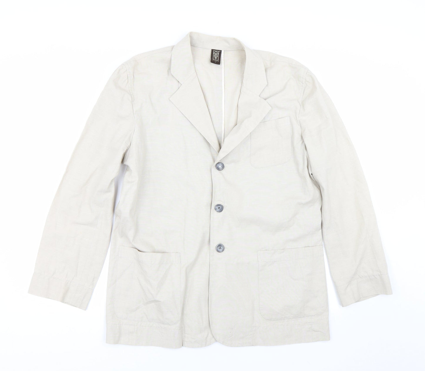 Kwan Womens Beige   Jacket Blazer Size L