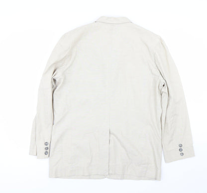 Kwan Womens Beige   Jacket Blazer Size L