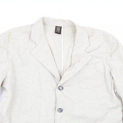 Kwan Womens Beige   Jacket Blazer Size L