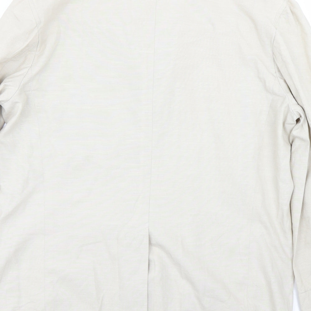 Kwan Womens Beige   Jacket Blazer Size L