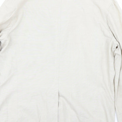 Kwan Womens Beige   Jacket Blazer Size L
