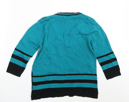 Casamia Womens Blue Striped  Pullover Jumper Size M