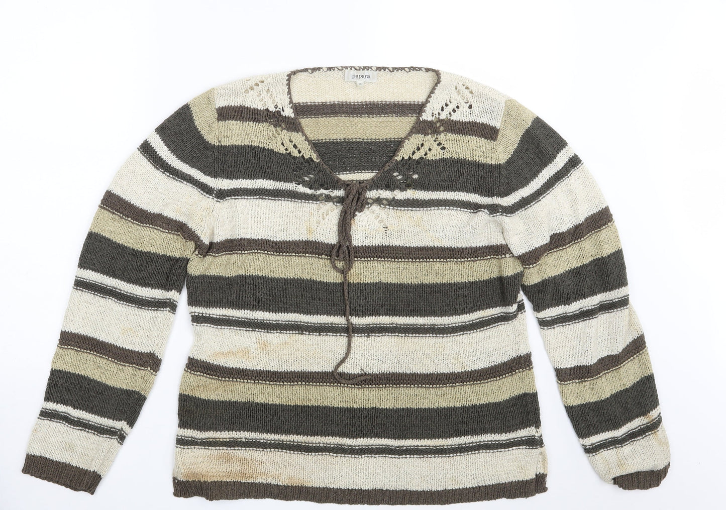 Womens UK Size 16 Papaya Multicoloured Pullover Jumper