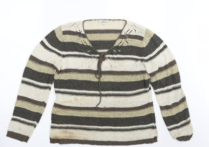 Womens UK Size 16 Papaya Multicoloured Pullover Jumper