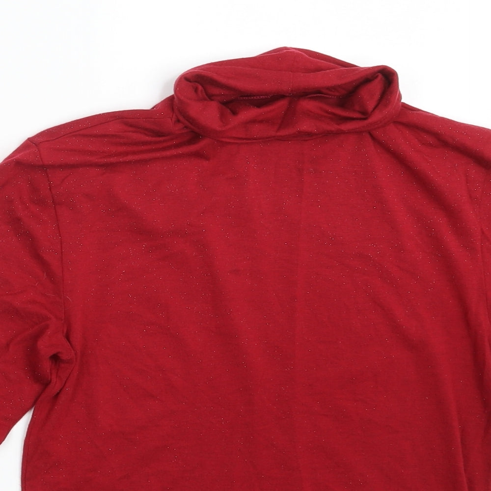 Womens UK Size 12 M&S Red Basic T-Shirt
