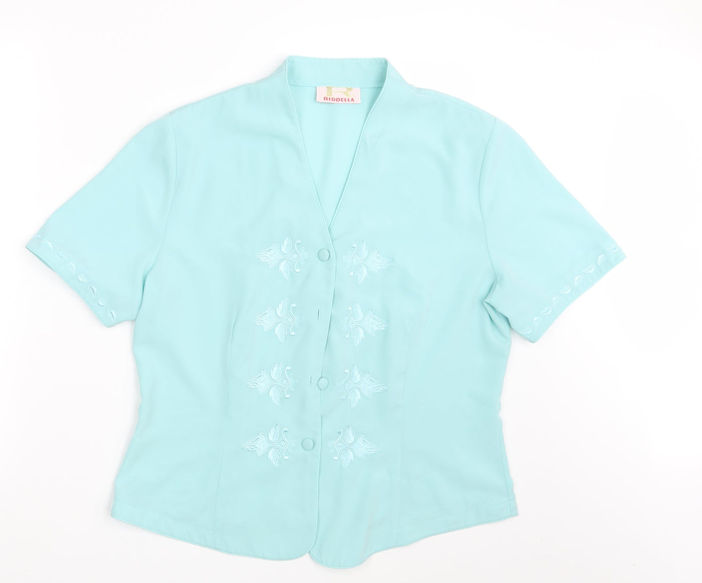 Womens UK Size 14 Riddella Green Basic Button-Up