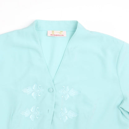 Womens UK Size 14 Riddella Green Basic Button-Up