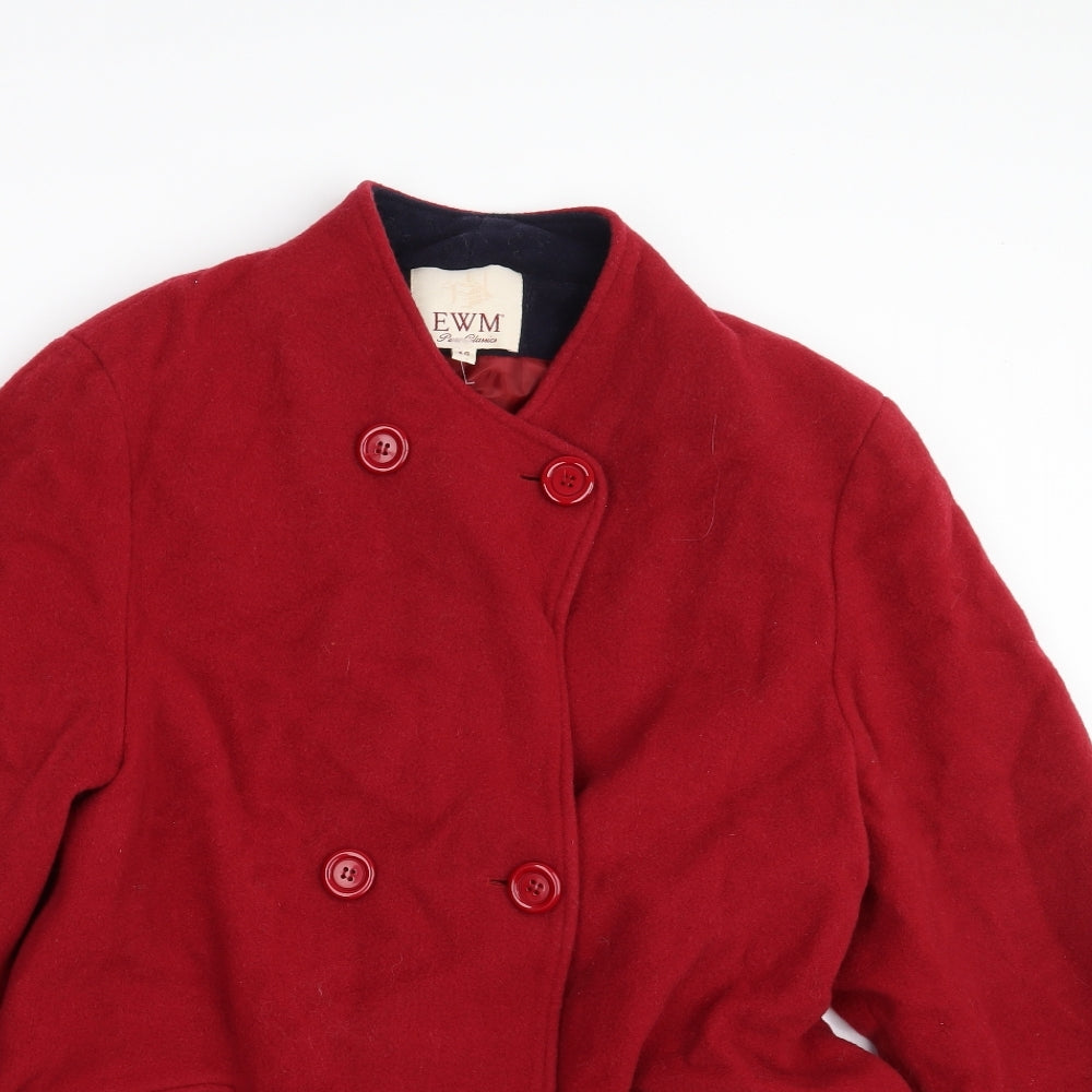 Womens UK Size 16 EWM Red Overcoat