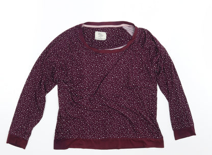 LOVE TO LOUNGE Womens Purple Spotted  Pullover Sweatshirt Size 10