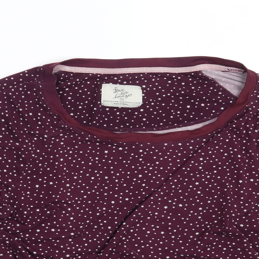 LOVE TO LOUNGE Womens Purple Spotted  Pullover Sweatshirt Size 10