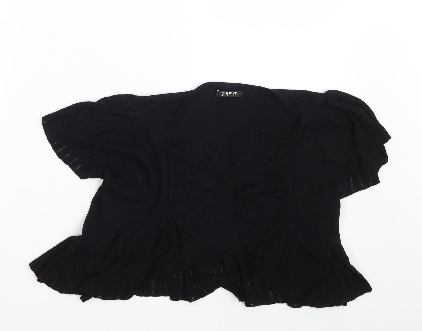 Womens UK Size 8 Papaya Black Shrug Jumper