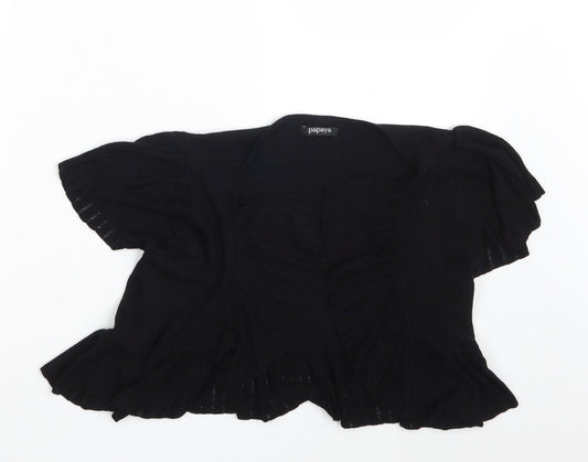 Womens UK Size 8 Papaya Black Shrug Jumper