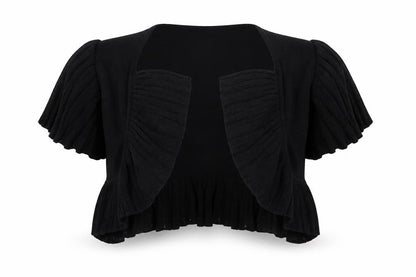Front view of Papaya women’s black shrug jumper, size UK 8