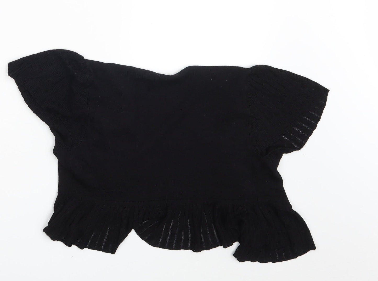 Womens UK Size 8 Papaya Black Shrug Jumper
