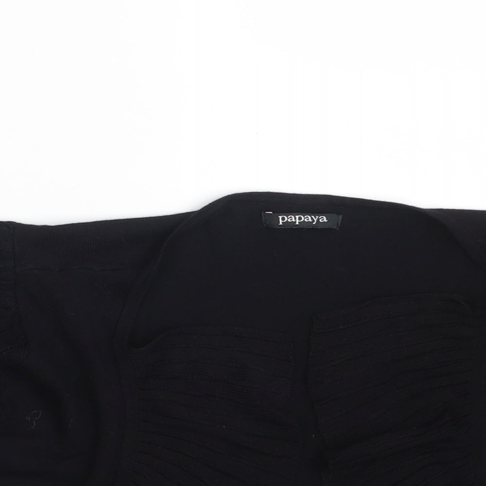Womens UK Size 8 Papaya Black Shrug Jumper