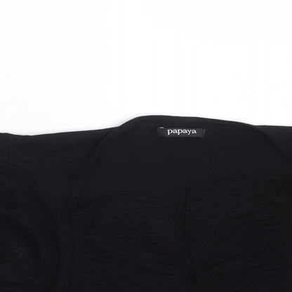 Womens UK Size 8 Papaya Black Shrug Jumper
