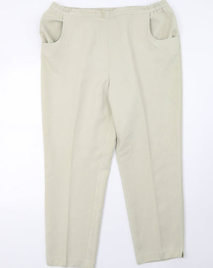 Womens UK Size 20 Marks and Spencer Regular Fit  Beige Trousers