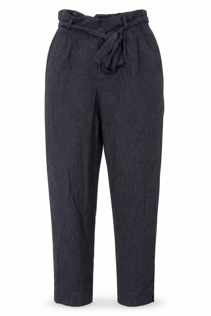 Front view of New Look women’s blue trousers, size UK 10, 28-inch leg