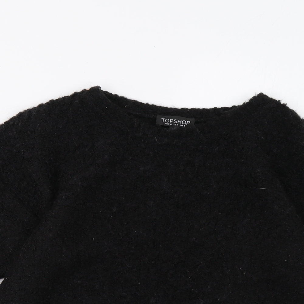 Topshop Womens Black   Pullover Sweatshirt Size 8