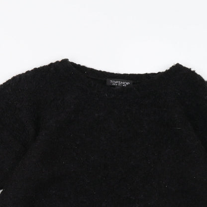 Topshop Womens Black   Pullover Sweatshirt Size 8
