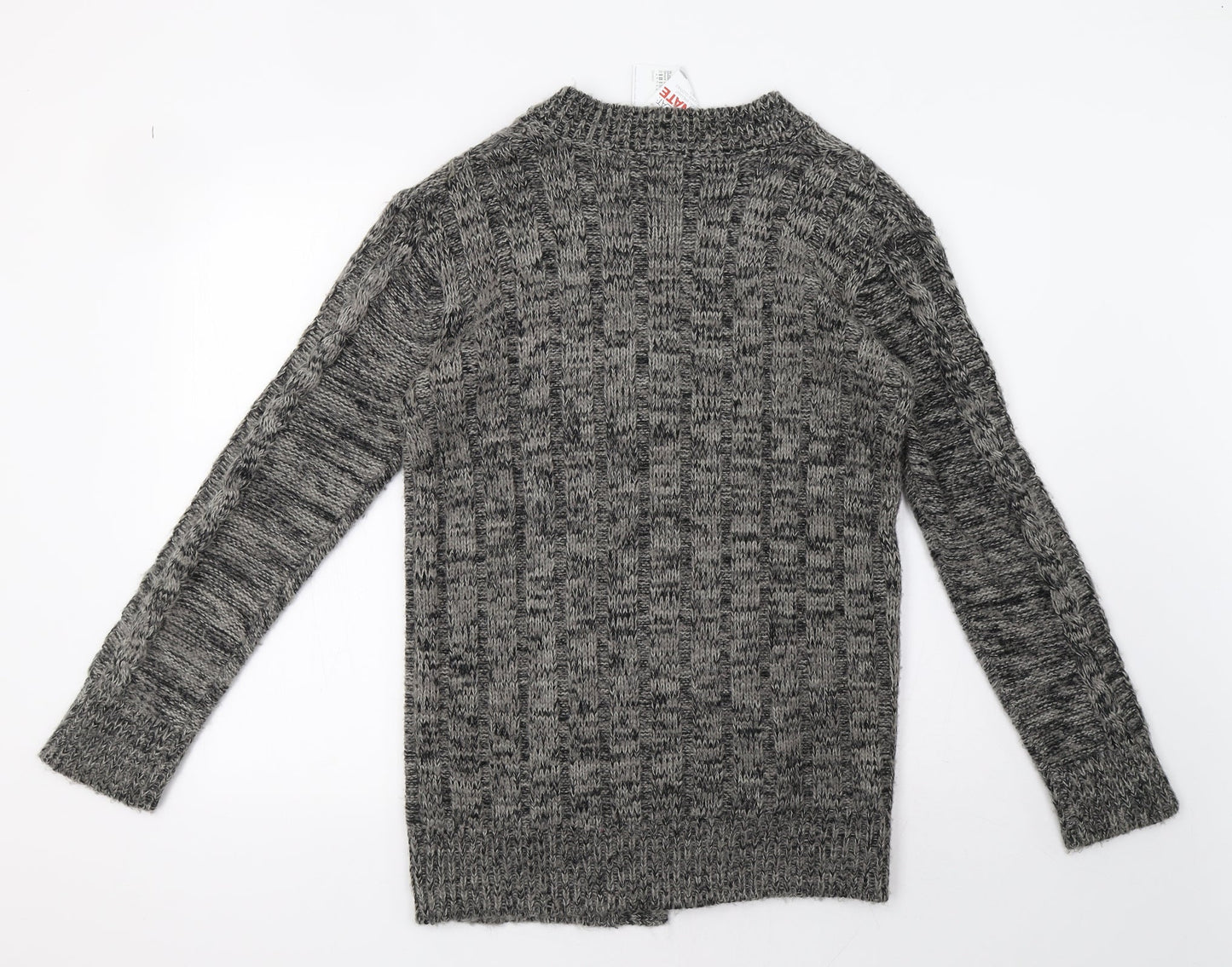 Womens UK Size L happit Grey Cardigan Jumper