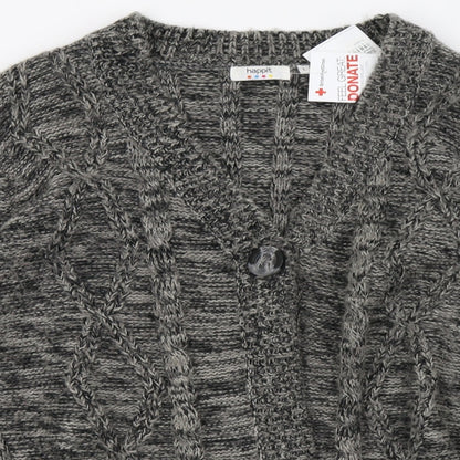 Womens UK Size L happit Grey Cardigan Jumper