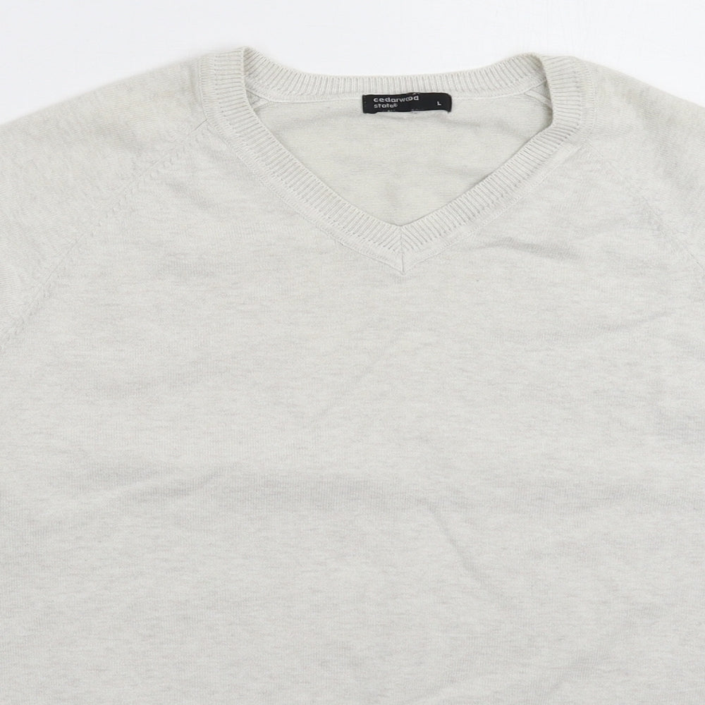 Cedar Wood State Mens Grey  Knit Pullover Jumper Size L