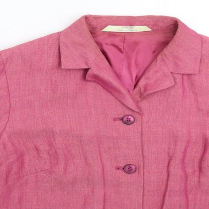 Marks and Spencer Womens Pink   Jacket Blazer Size 14