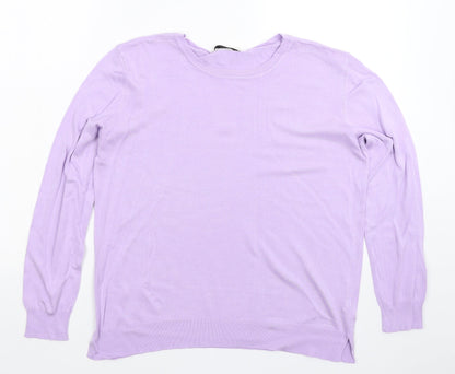 George Womens Purple  Knit Pullover Jumper Size 14