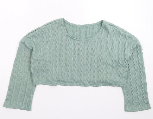 SheIn Womens Green  Knit Pullover Jumper Size M  - Crop