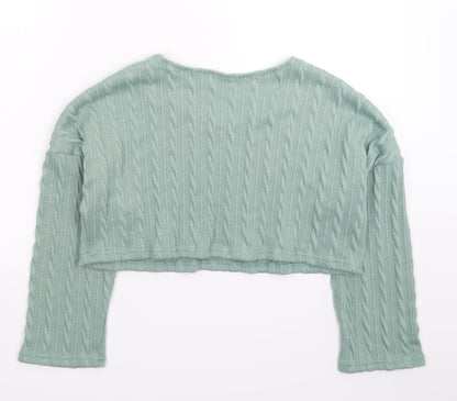 SheIn Womens Green  Knit Pullover Jumper Size M  - Crop