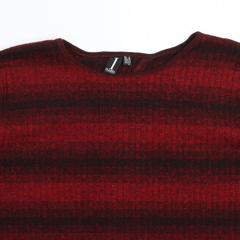 Izabel Womens Red  Knit Pullover Jumper Size 14