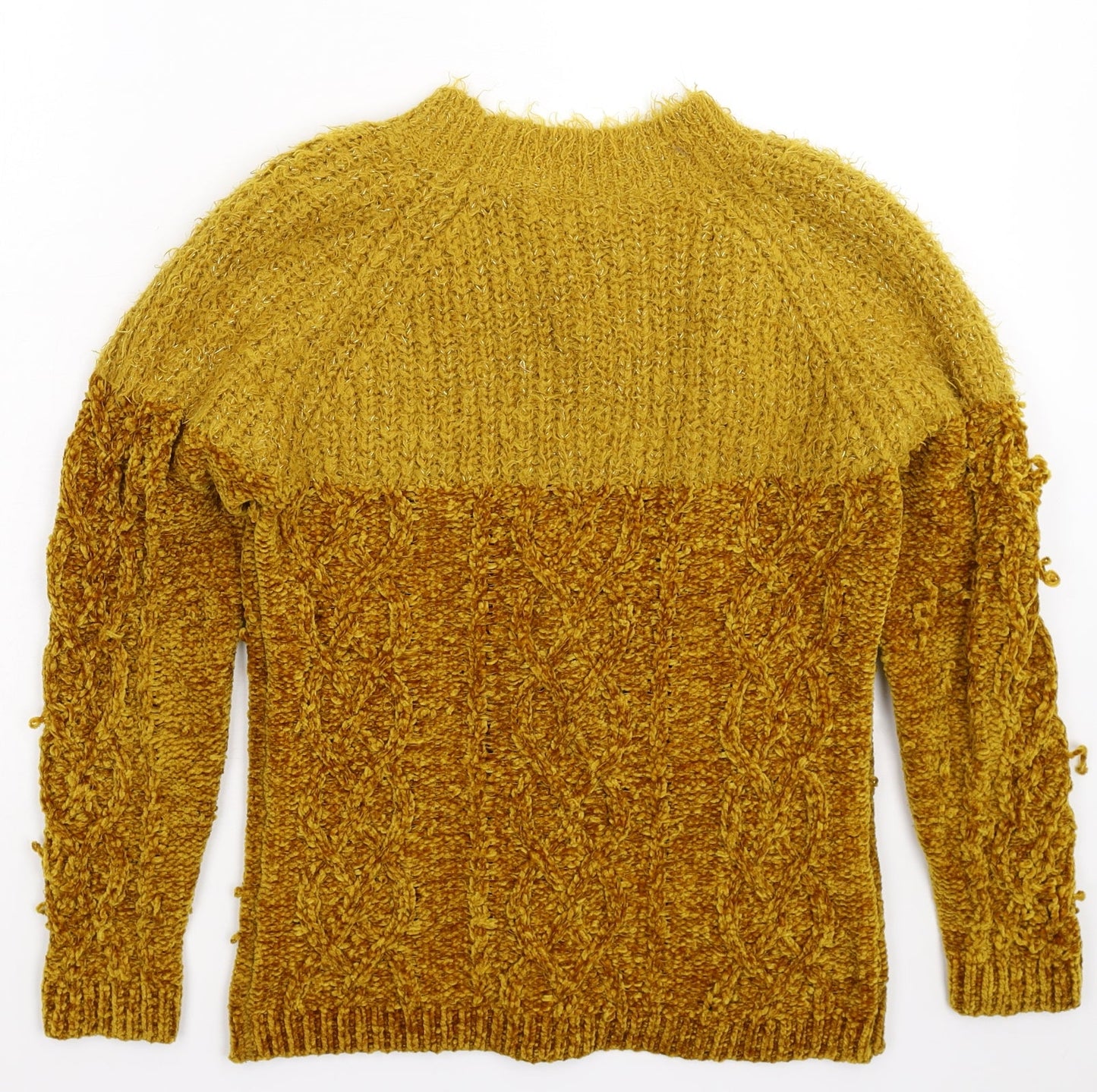 Womens UK Size S Papaya Yellow Pullover Jumper