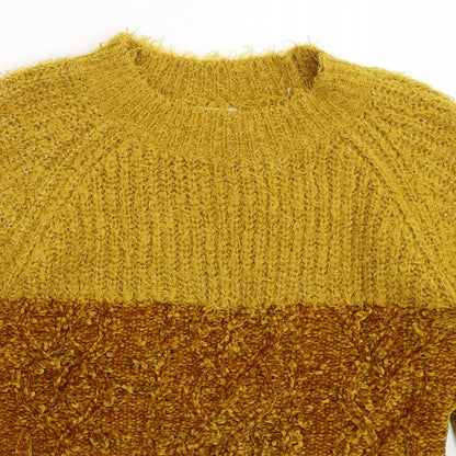 Womens UK Size S Papaya Yellow Pullover Jumper