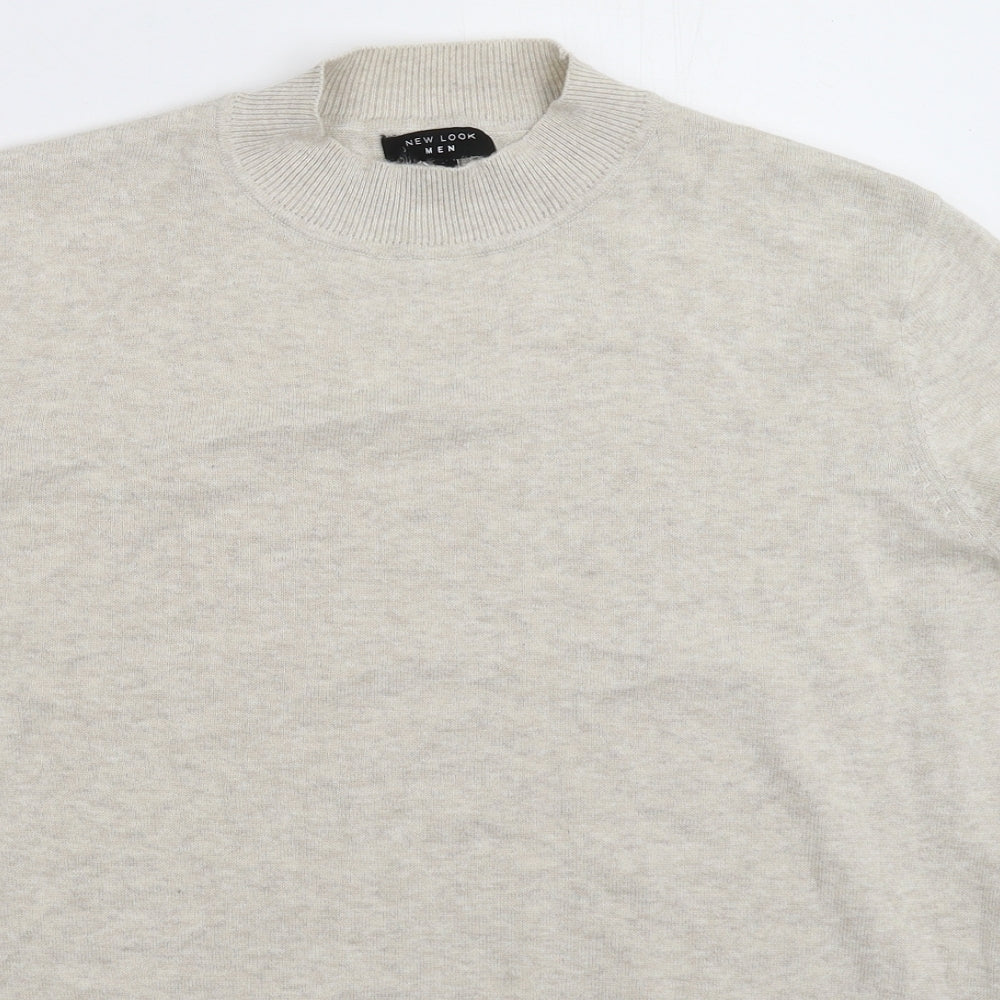New Look Mens Grey  Knit Pullover Jumper Size L